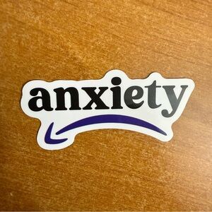 Black and Purple 'Anxiety'‎ Sticker